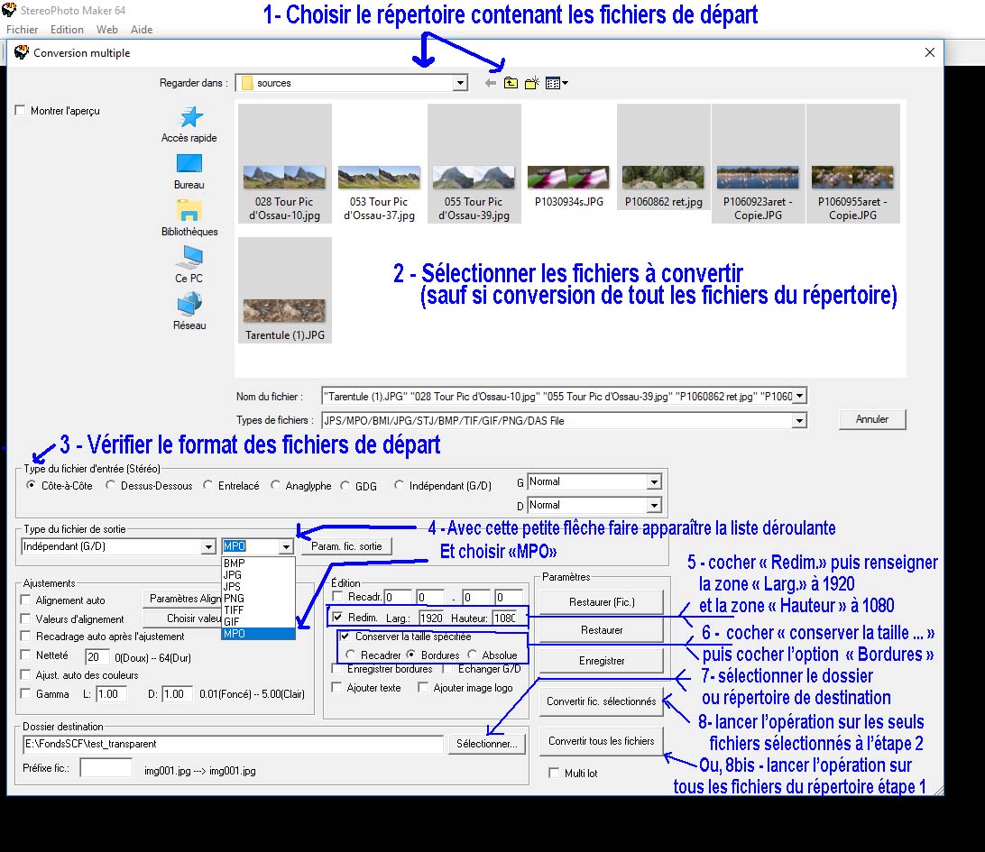 Paramétrage de conversion multiple SPM