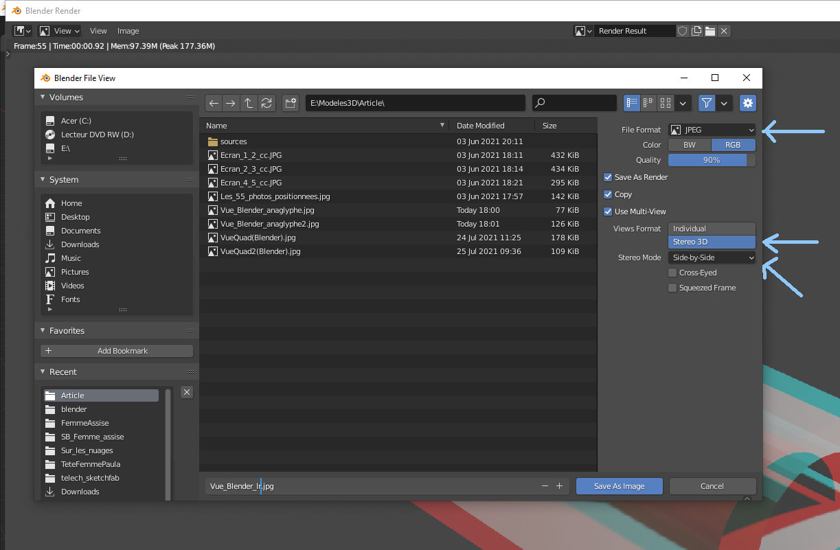 Export Blender param lr