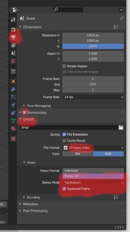 Parametrer export Blender