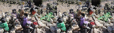 sur les galets de la plage