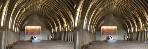 Grande salle de la garnison, charpente en chêne