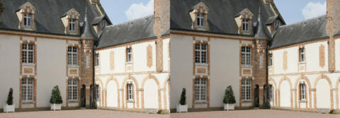 Curieuse tourelle dans une encoignure