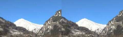 Le Chatelard vu de loin, sur son rocher.