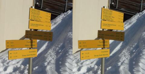 Arc 1600, distances pedestres