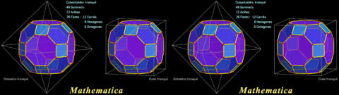 Cube Tronqué et Octaèdre tronqué : Cuboctaèdre