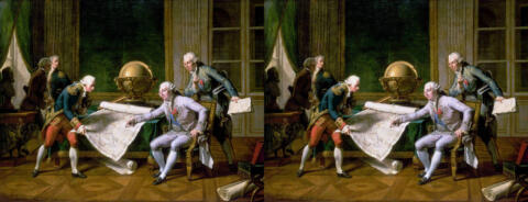 LOUIS XVI DONNANT SES INSTRUCTIONS À LA PÉROUSE, 29 JUIN 1785 de Monssiau
