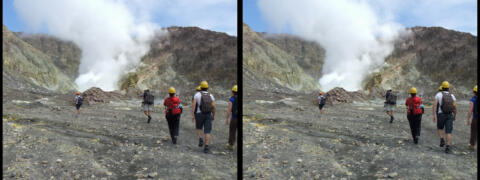 Volcan en activité. Excursion vers le cratère.White Island