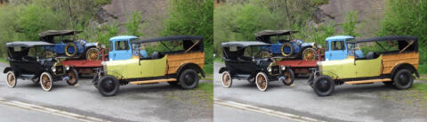 Ford T 1915-1916 (à gauche) ; à droite : Licorne vers 1919 ?