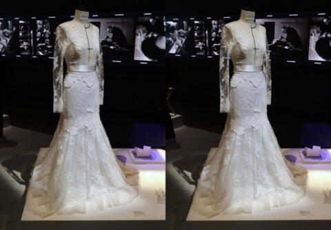 Robe de mariée Ava en dentelle de Calais-Caudry