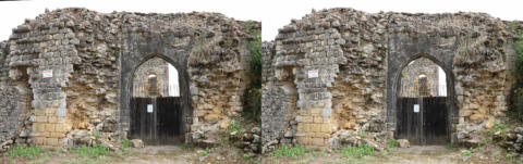 Un très grand château en ruine