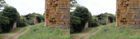 Un très grand château en ruine