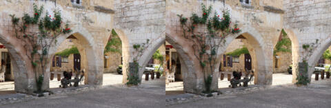 Les maisons se touchent juste aux coins
