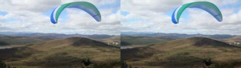 Sur la route qui va vers Sao Paulo, les parapentes s'élancent d'un petit sommet