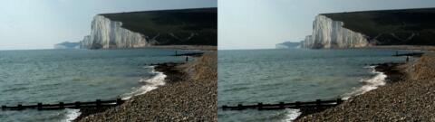 les falaises à l'ouest d'Eastbourne, dites Seven Sisters