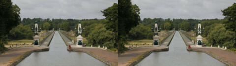 Pont-canal, vu depuis rive droite de la Loire