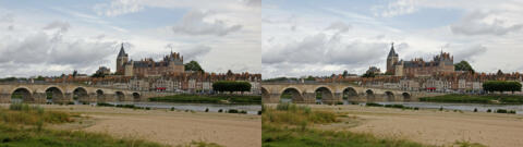 La Loire, le pont, la ville et le château