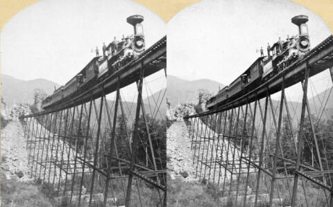 Frankenstein Tresle & Train, P & O RR, Crawford Notch