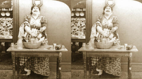 Hilarious Maid Washing the Dishes