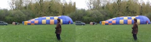 Un ballon compagnon commence à gonfler