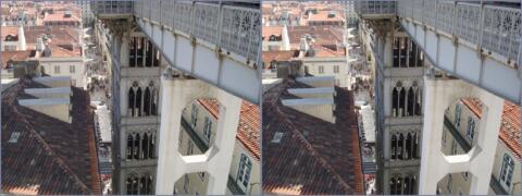 La même passerelle, vue de l'extérieur