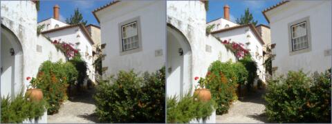 Maisons anciennes dans le village fortifié d'Obidos