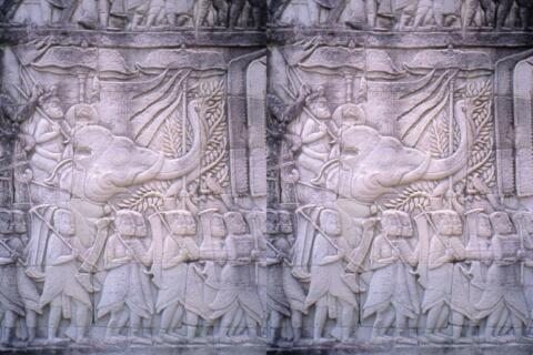 Angkor Vat : Détail d'un bas-relief