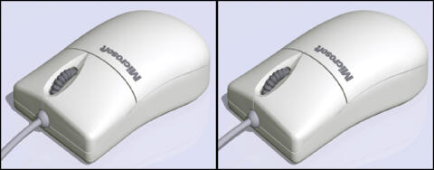 Souris MicroSoft avec molette (que l'on m'a demandé d'illustrer en image de synthèse avant son importation)