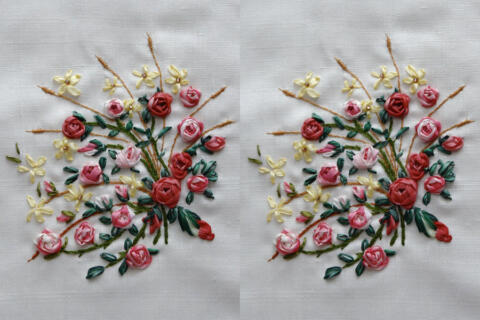 Une broderie au ruban