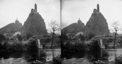St Michel d'Aiguilhe, vue des rives de la Borne